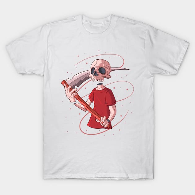 Japanese Sci-fi Skeleton - Vector art illustration T-Shirt by Yabisan_art